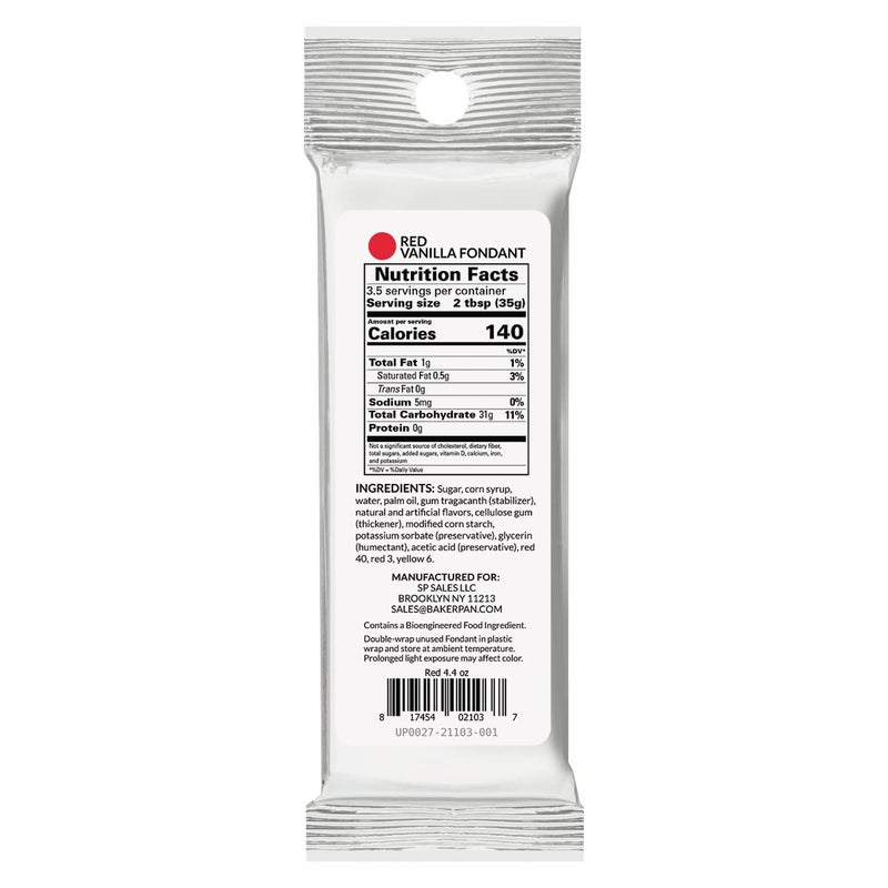 Bakerpan Premium Rolled Red Fondant for Cake Decorating, Vanilla Flavor - 4.4 Ounces (Made in USA) - Image 2